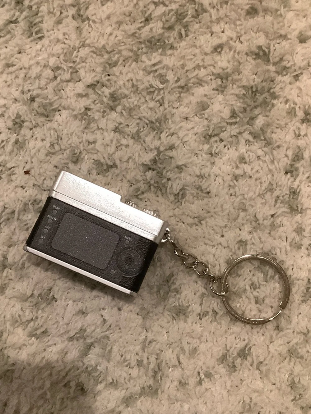Vintage-Style Black & Silver Mini Camera Keychain Bag Charm NWT 4”